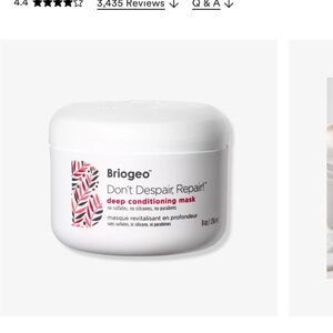 NWT Briogeo Deep Conditioning Mask - Don’t Despair, Repair!